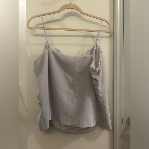 J. Crew Cami Tank Top Women’s 14 Velvet Ruffle Silver Asymmetrical - Picture 2 of 7